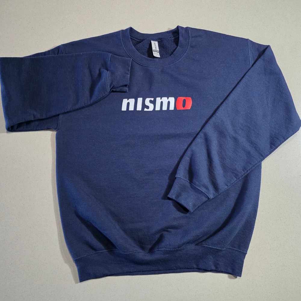 Gildan Nismo Crewneck Sweatshirt Mens Medium Navy Blue Heavy Blend Pullover
